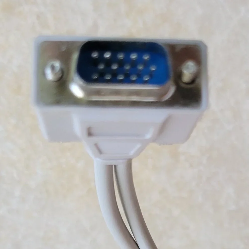Two 15-Pin VGA Female to One 15-Pin Male Cable Adapter